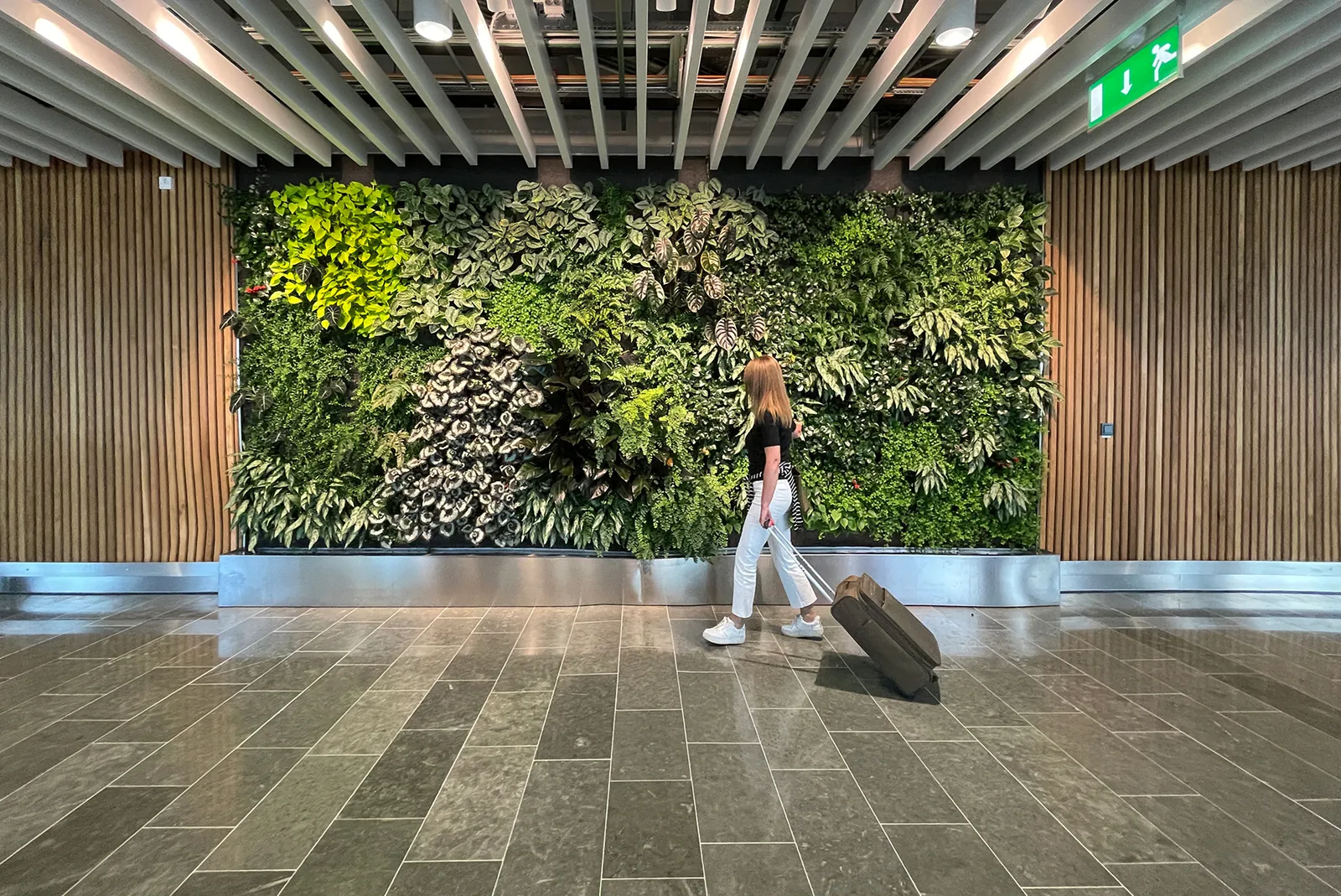 Arlanda flyplass - innendørs plantvegg